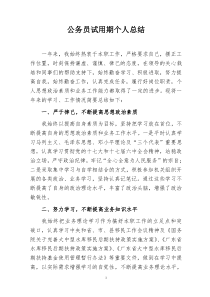 公务员试用期个人总结