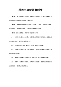 最新原创村民主理财监督制度