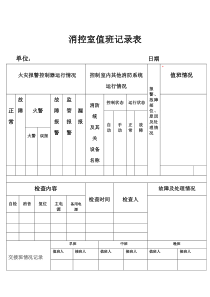 消控室值班记录表