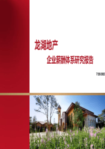 2011龙湖地产企业薪酬体系研究报告