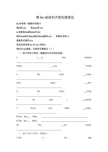 带BE动词的句型变化