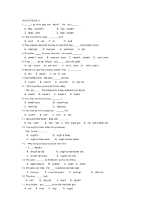 初二情态动词精选练习