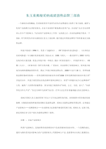 朱玉童揭秘采纳成就强势品牌三部曲