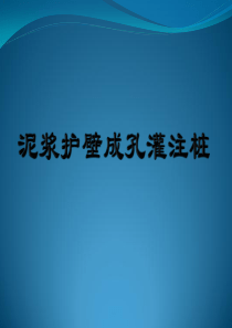 泥浆护壁成孔灌注桩施工
