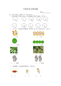 学前班语言测试题