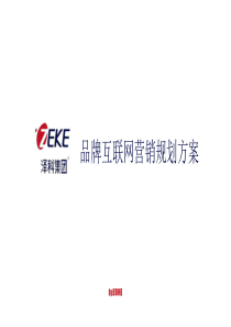 泽科品牌互联网规划提案