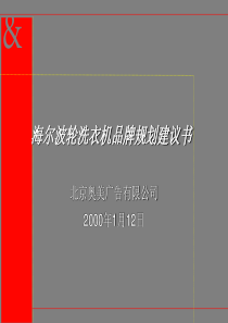 海尔波轮洗衣机品牌规划建议书(1)