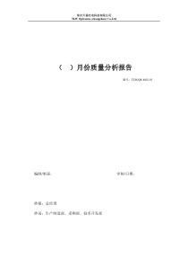 月度质量分析报告