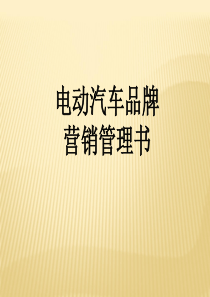 电动汽车品牌管理意见书