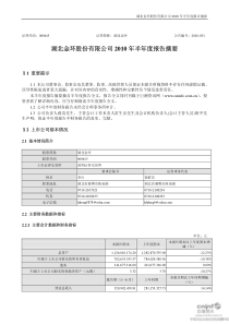 湖北金环：XXXX年半年度报告摘要