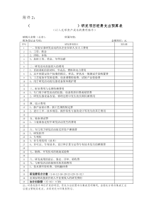 研发项目经费支出预算表(统计表)