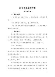 集团公司职位体系套改方案(征求意见稿)