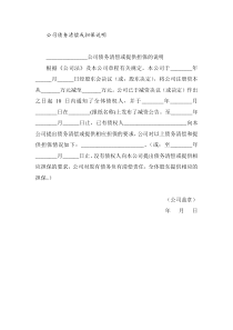 公司债务清偿或担保说明