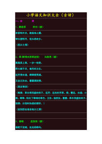 小学语文知识大全(古诗)