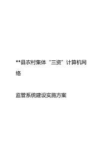 农村集体三资监管系统建设方案