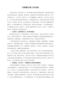任现职以来工作总结