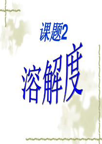 课题二溶解度