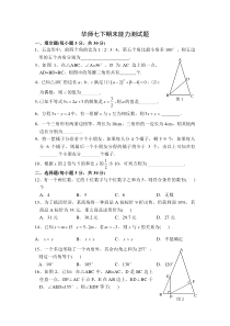 华师大版数学七年级下期末能力测试题及参考答案