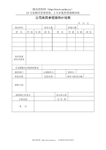 公司来宾参观接待计划表