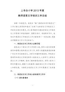 教师语言文字培训总结2013杨