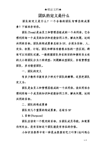 团队的定义是什么