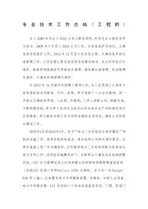 信息专业技术工作总结工程师