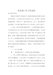 党支部三年工作总结