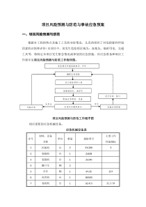 项目风险预测与应急预案