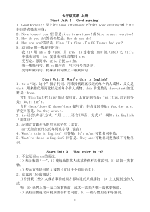 人教版新教材七年级英语上册知识点总结及习题