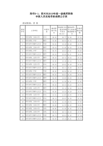 附件5资兴市2019年度一级教师职称申报人员实地考核成绩公示