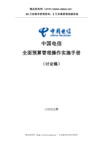 aaf_1110_XX电信全面预算管理操作实施手册