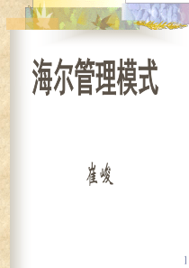 企业经营管理优秀实践案例海尔管理模式