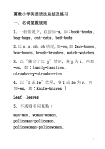 整理好的冀教小学英语语法总结及练习