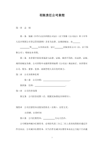 武汉市有限责任公司公司章程模版