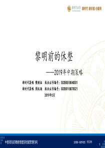 2019年中期策略黎明前的休整20190523新时代证券37页