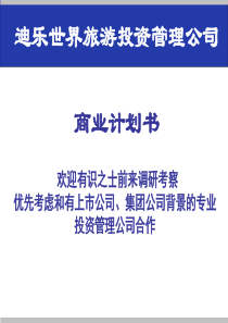 迪乐世界旅游投资管理公司旅游综合体文旅项目商业计划书19页