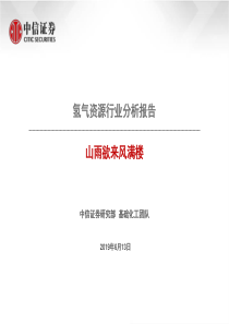 氢气资源行业分析报告山雨欲来风满楼20190613中信证券23页