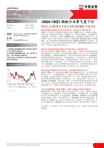 钢铁行业2018年年报总结暨2019Q1季报总结18Q419Q1钢铁行业景气度下行201905