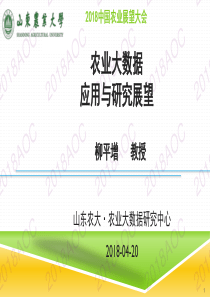 2018农业发展大会PPT柳平增农业大数据应用与研究展望2018450页