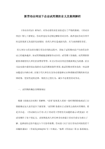 新劳动合同法下企业试用期的含义及案例解析(doc 13页)