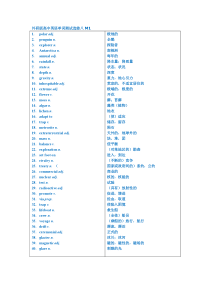 外研版高中英语单词测试选修八M1