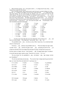 新版八年级上册完形填空(含答案)