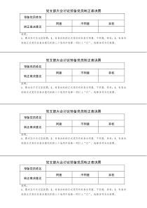 党支部大会讨论预备党员转正表决票