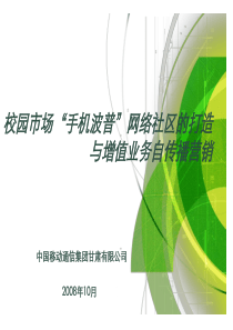 甘肃公司“校园手机波普社区与自传播营销“案例