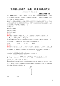 专题能力训练7高中物理动量动量的综合应用