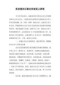 在全县办公室主任会议上讲话