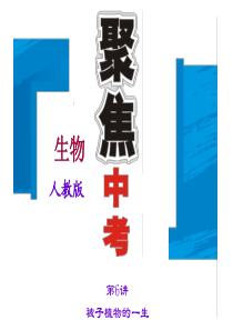 人教版中考生物讲练课件第6讲被子植物的一生