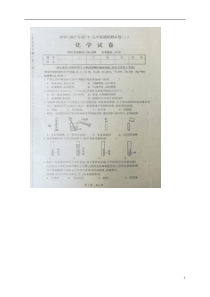 辽宁省本溪市2017届九年级化学模拟试题二答案扫描版