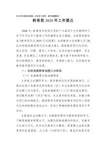 教育局2020年工作要点