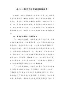 县2019年法治政府建设年度报告